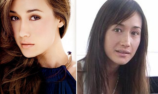 Maggie Q Makeup-free