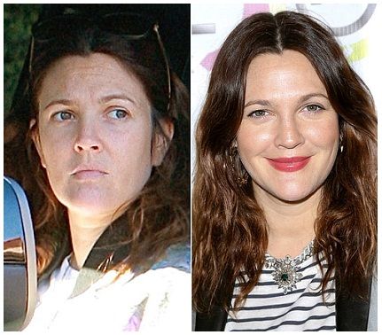 Drew Barrymore No Makeup Natural Look