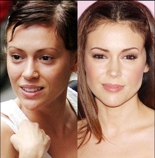 Alyssa Milano No Makeup Natural Look